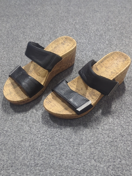 Vionic Shoes - Vionic Sandals Womens 7  Black Double-Strap Pepper Cork Wedge CoastalResort Wear